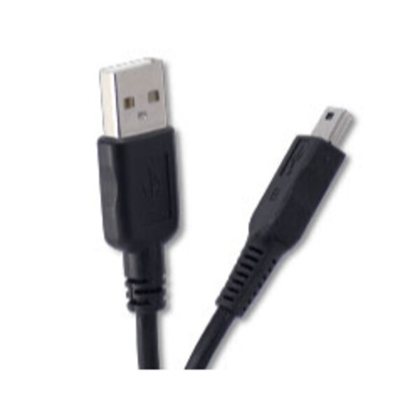USB-A to Mini-USB cable in black silver tips